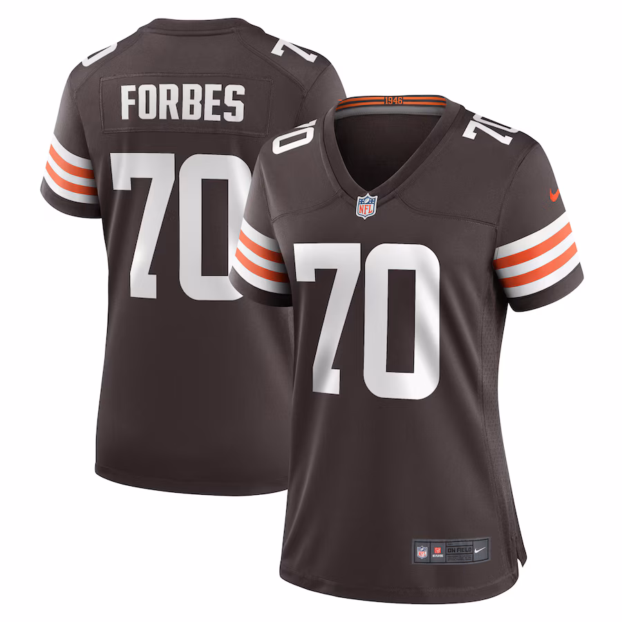 Women's Cleveland Browns Drew Forbes Nike  Brown Team Game Jersey
