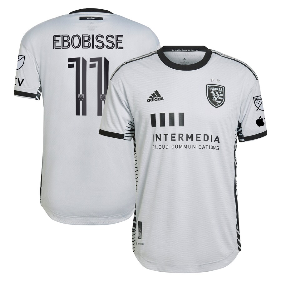 Men's San Jose Earthquakes Jeremy Ebobisse adidas Gray 2023 The Creator Kit Authentic Player Jersey