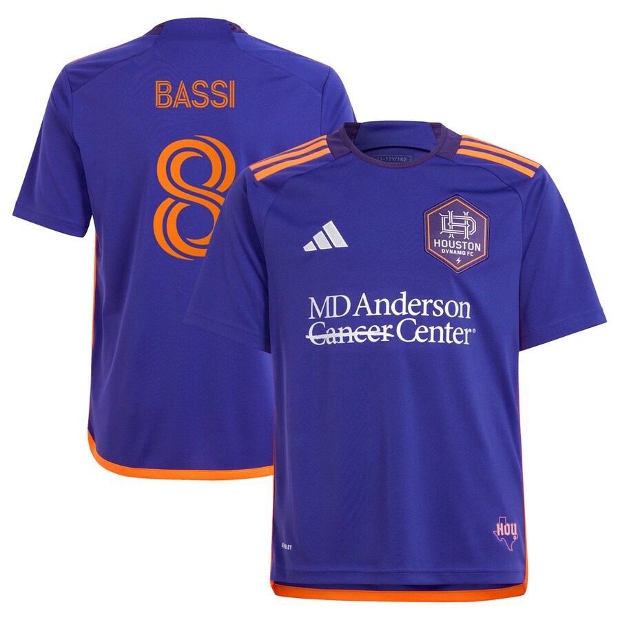 Youth Houston Dynamo FC Amine Bassi adidas Purple 2024 Still Holdin' Replica Player Jersey