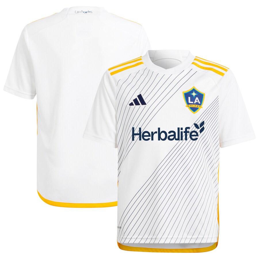Youth LA Galaxy  adidas White 2024 Angeleno Kit Replica Jersey