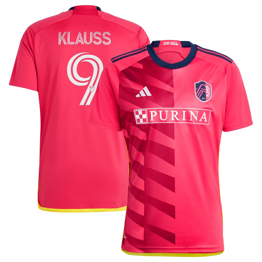 Men's St. Louis City SC João Klauss adidas Red 2023 CITY Kit Replica Jersey