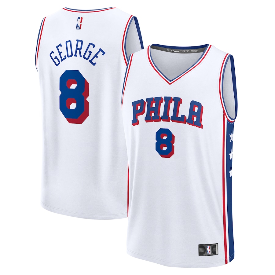 Youth Philadelphia 76ers Paul George Fanatics White Fast Break Replica Player Jersey - Association Edition