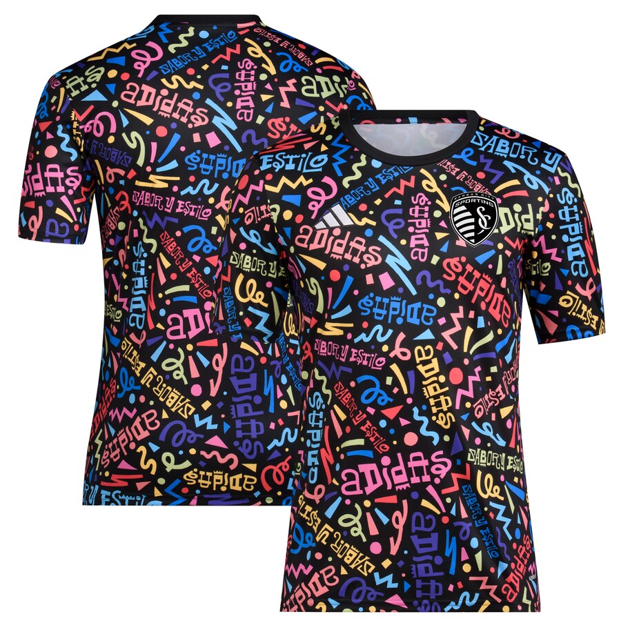 Men's Sporting Kansas City  adidas Black 2023 Hispanic Heritage Pre-Match Top