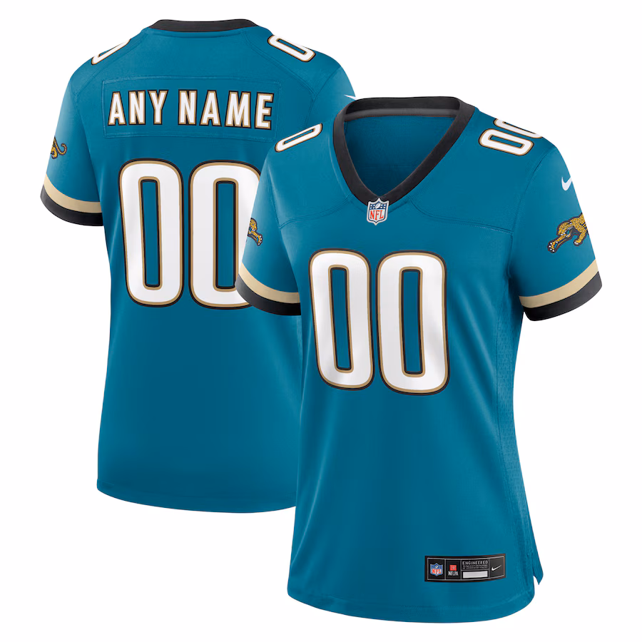 Women's Jacksonville Jaguars Nike Teal Prowler Throwback Custom Game Jersey