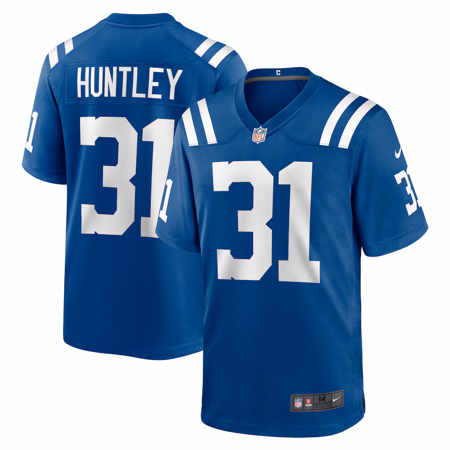 Men's Indianapolis Colts Jason Huntley Nike  Royal Team Game Jersey