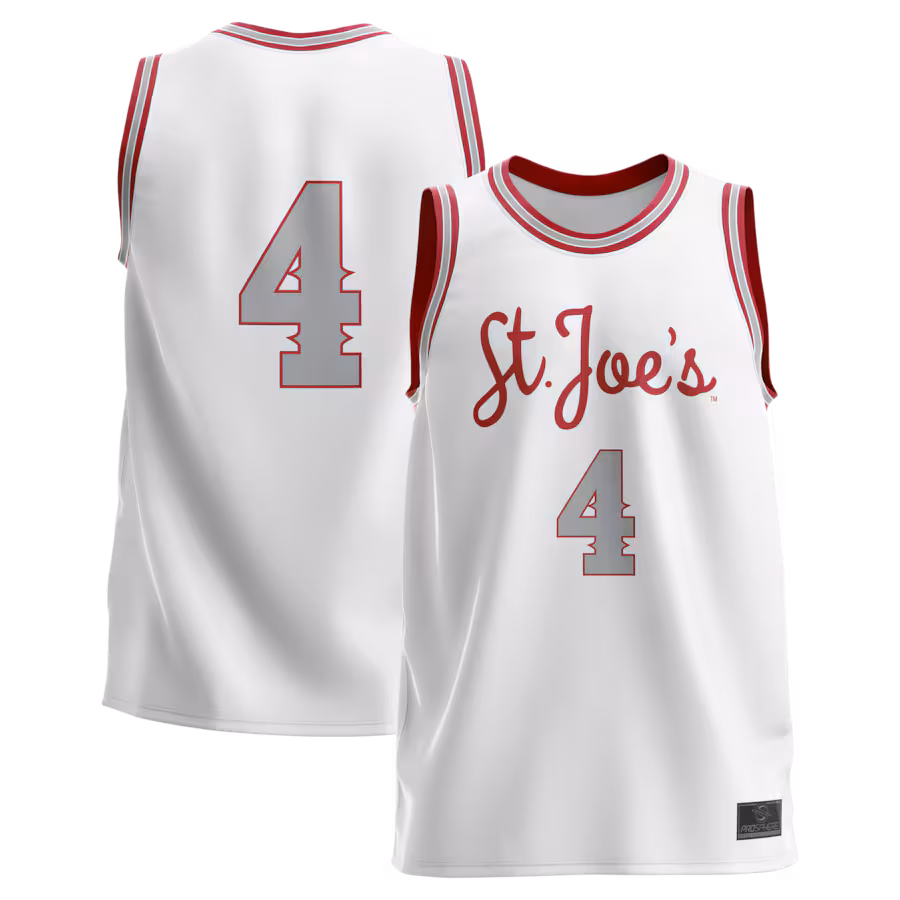 #4 Saint Joseph's Hawks ProSphere Youth Lightweight Basketball Fashion Jersey - White