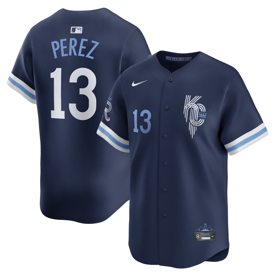 Men's Kansas City Royals Salvador Perez Nike Navy City Connect Limited Player Jersey