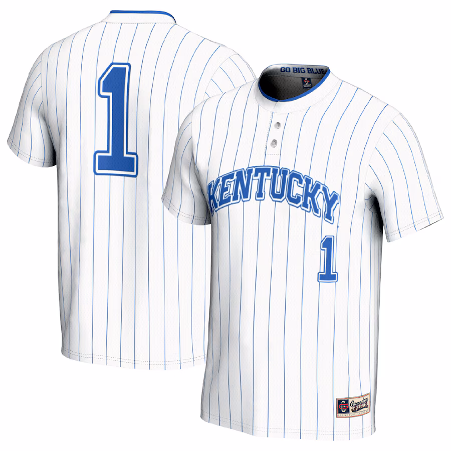 #1 Kentucky Wildcats GameDay Greats Unisex Lightweight Softball Fashion Jersey - White