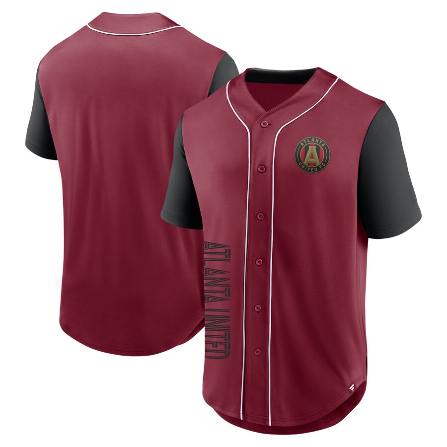 Men's Atlanta United FC Fanatics Red Balance Fashion Baseball Jersey