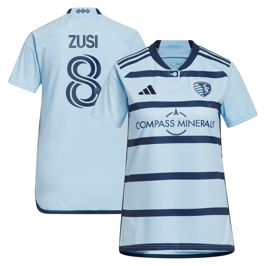 Women's Sporting Kansas City Graham Zusi adidas Light Blue 2023 Hoops 4.0 Replica Player Jersey