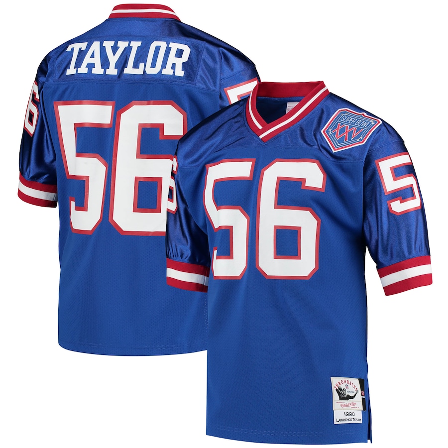 Men's New York Giants 1990 Lawrence Taylor Mitchell & Ness Royal Authentic Throwback Retired Player Jersey