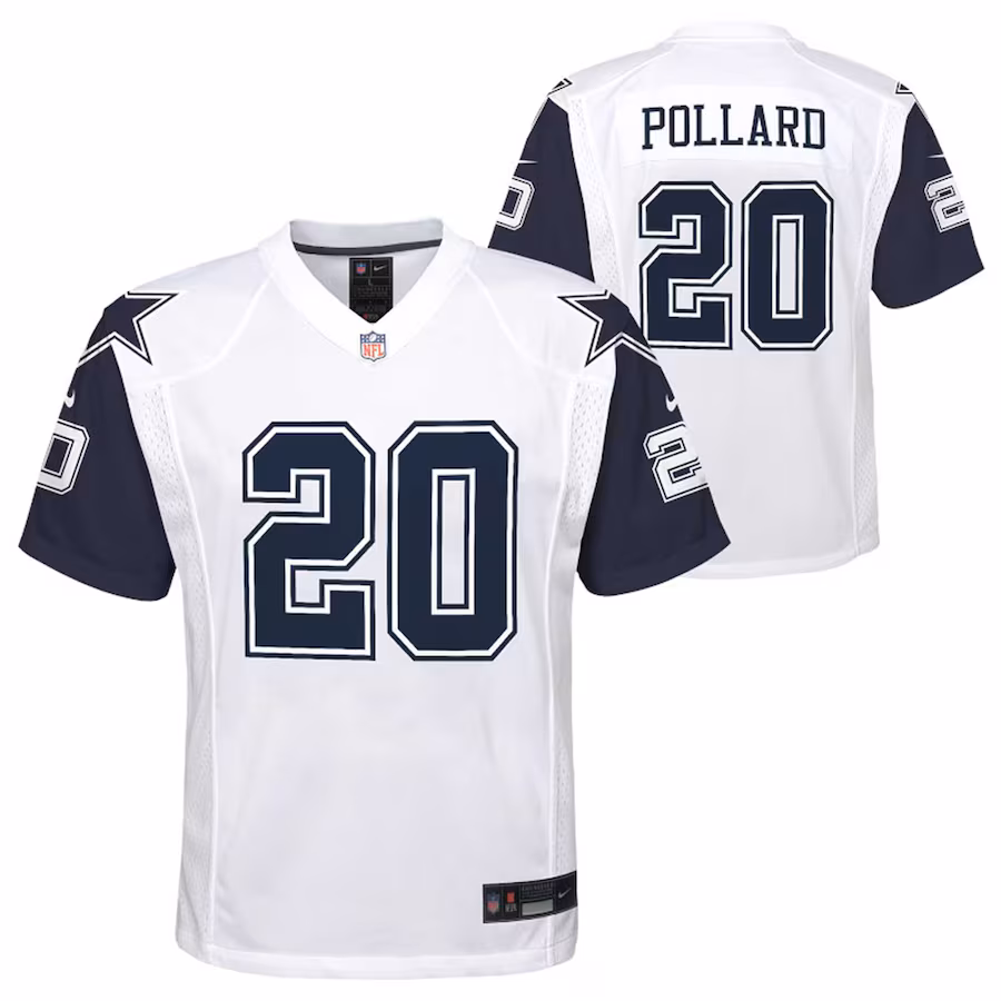 Youth Dallas Cowboys Tony Pollard Nike White Alternate Game Jersey