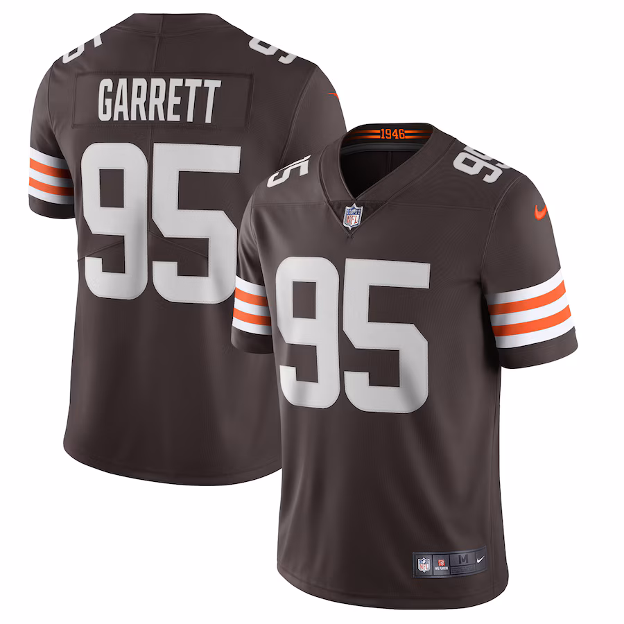 Men's Cleveland Browns Myles Garrett Nike Brown Vapor Limited Jersey