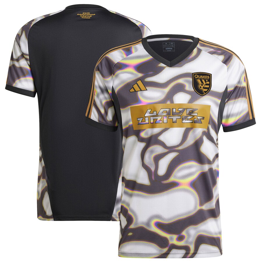 Men's San Jose Earthquakes adidas Black 2024 Pride Pre-Match Top