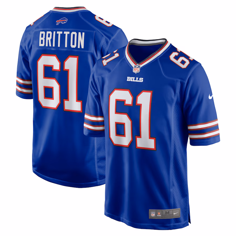 Men's Buffalo Bills Gunner Britton Nike  Royal Game Jersey