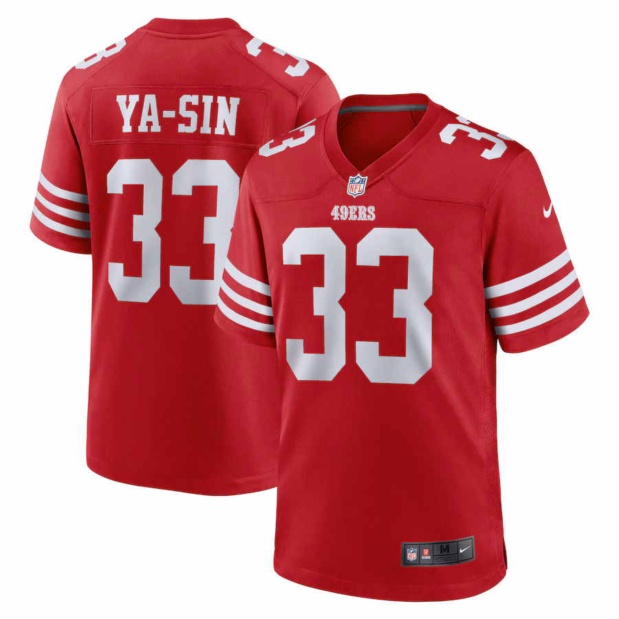 Men's San Francisco 49ers Rock Ya-Sin Nike  Scarlet Team Game Jersey