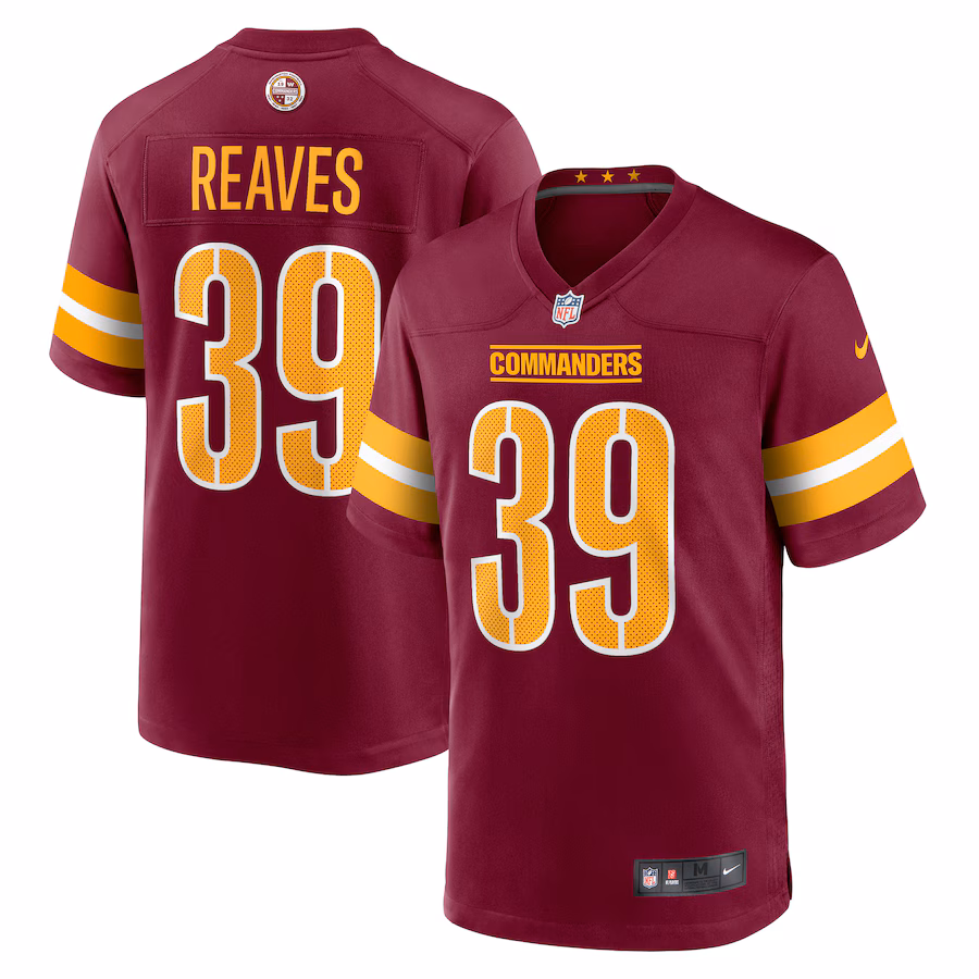 Men's Washington Commanders Jeremy Reaves Nike  Burgundy  Game Jersey