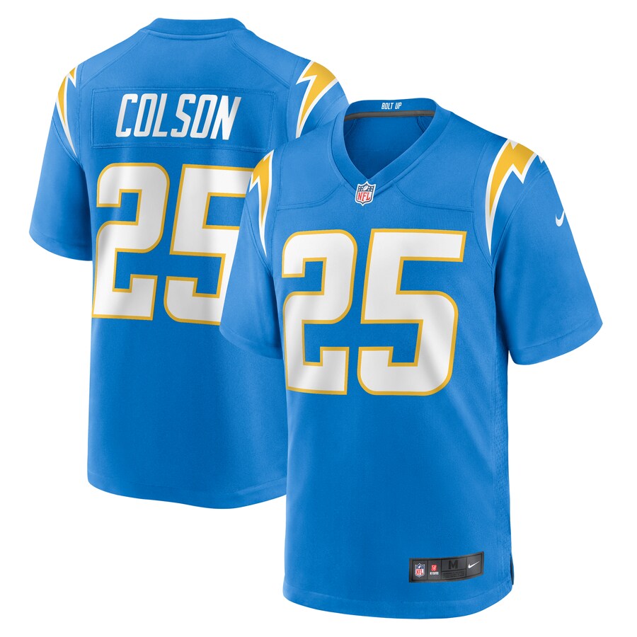 Men's Los Angeles Chargers Junior Colson Nike  Powder Blue Team Game Jersey