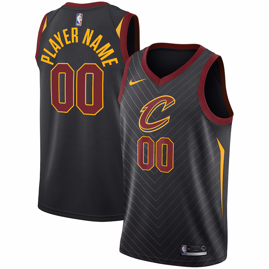 Men's Cleveland Cavaliers Nike Black Swingman Custom Jersey - Statement Edition