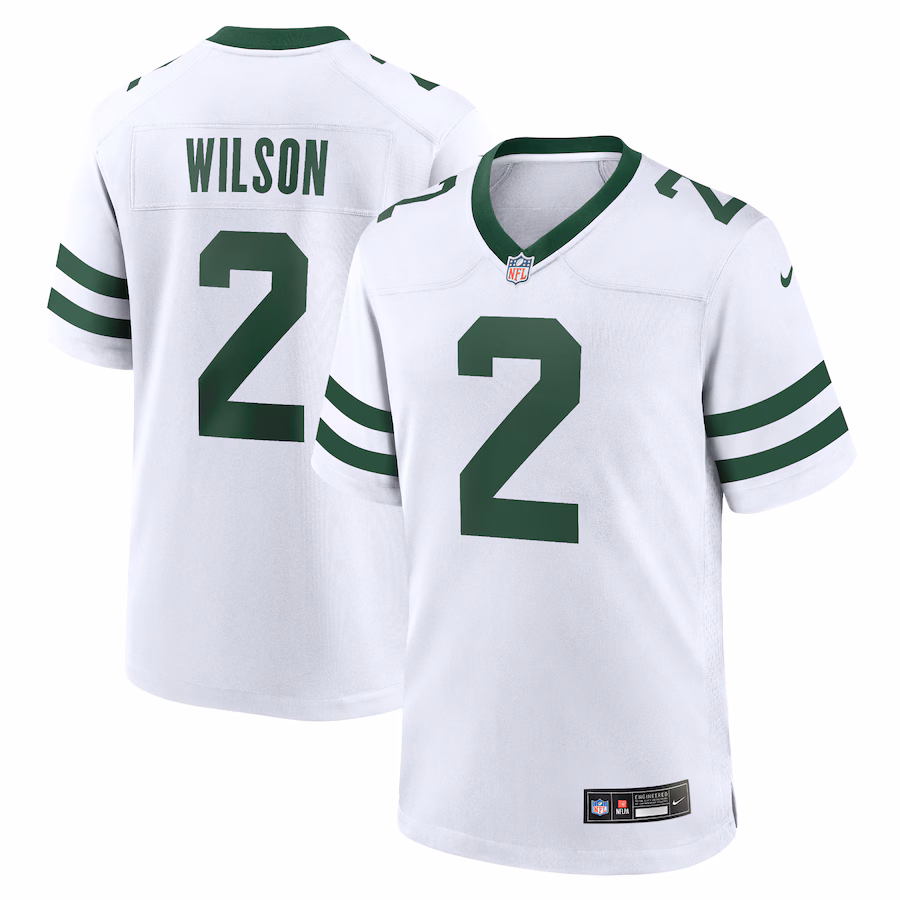 Men's New York Jets Zach Wilson Nike Legacy White Game Jersey