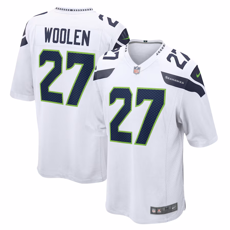 Men's Seattle Seahawks Tariq Woolen Nike White Game Player Jersey