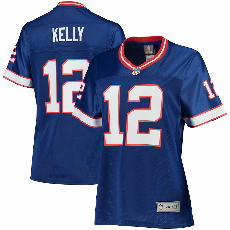 Women's Buffalo Bills Jim Kelly NFL Pro Line Royal Retired Player Replica Jersey