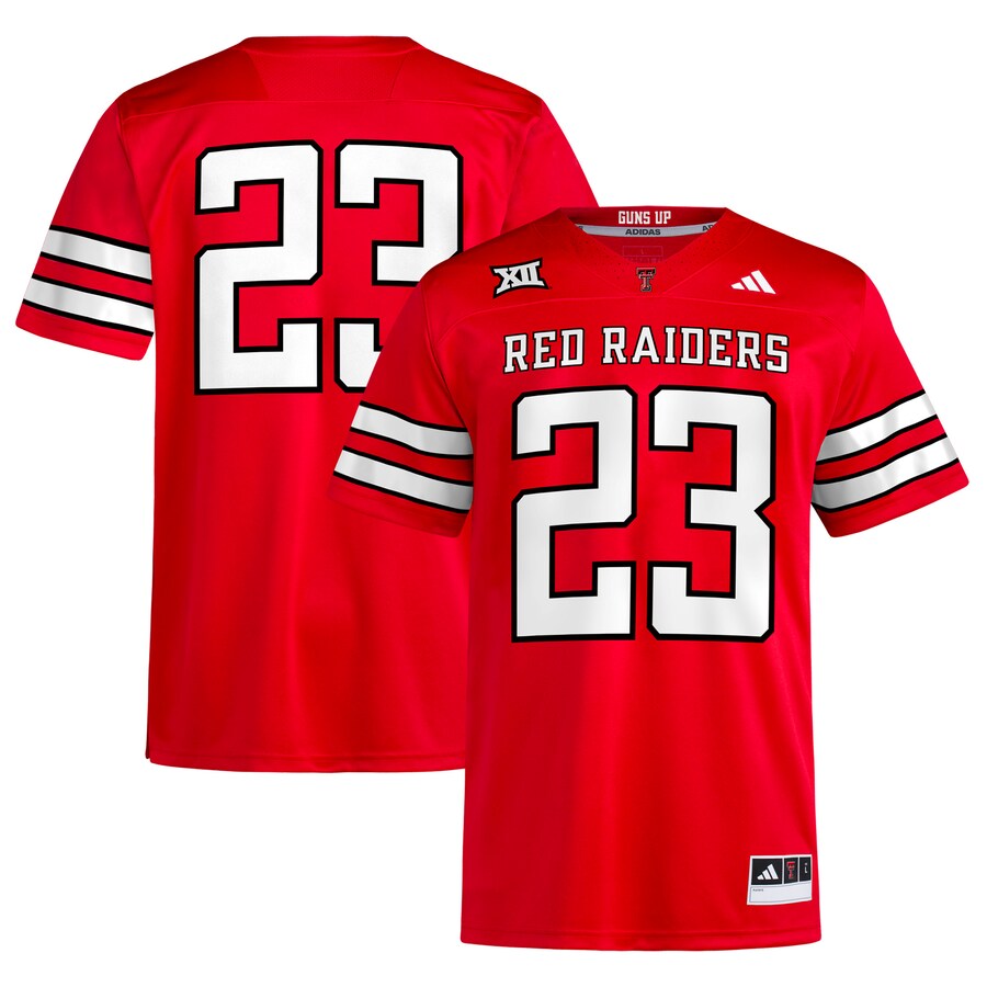 #23 Texas Tech Red Raiders adidas Home Premier Football Jersey – Red