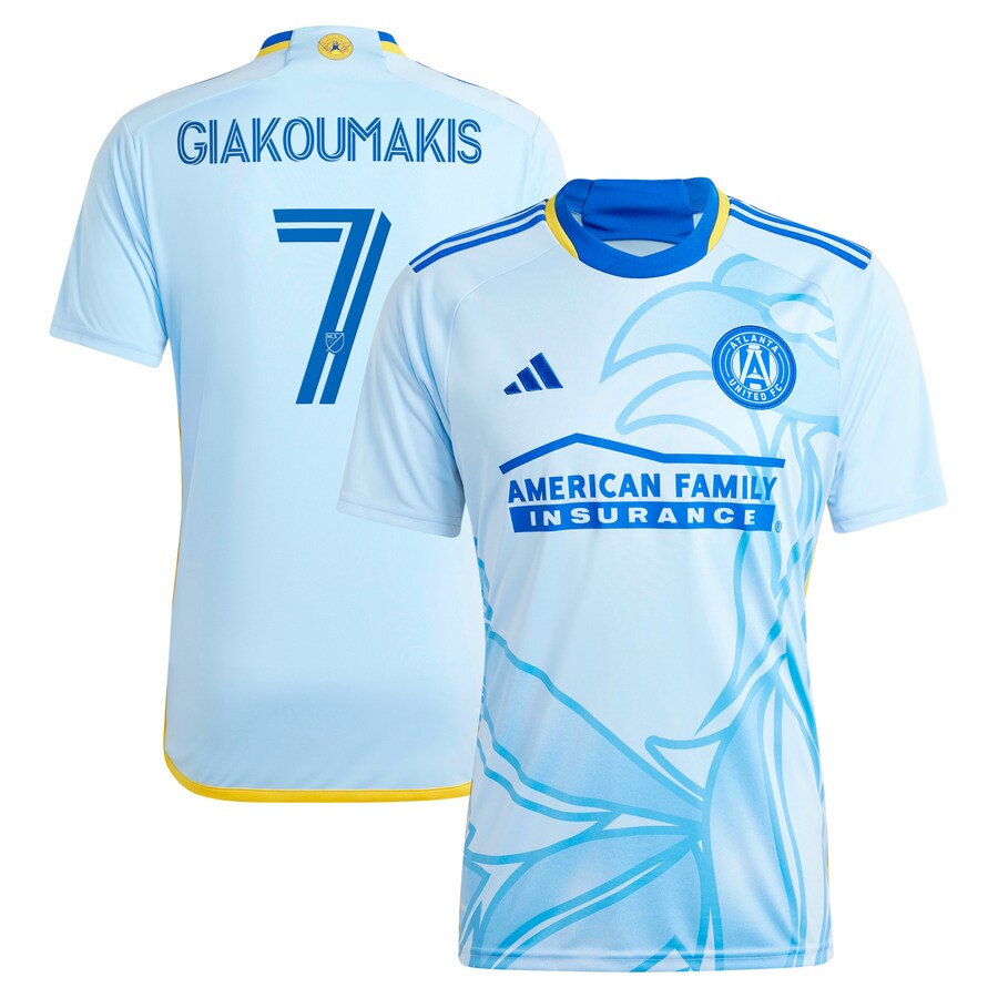 Men's Atlanta United FC Giorgos Giakoumakis adidas Light Blue 2024 The Resurgens Kit Replica Player Jersey