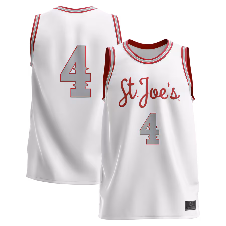 #4 Saint Joseph's Hawks ProSphere Unisex Lightweight Basketball Fashion Jersey - White