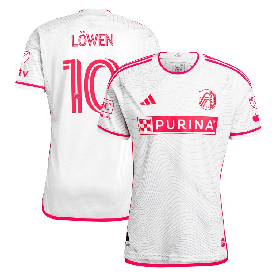 Men's St. Louis City SC Eduard Löwen adidas White 2024 The Confluence Kit Authentic Player Jersey