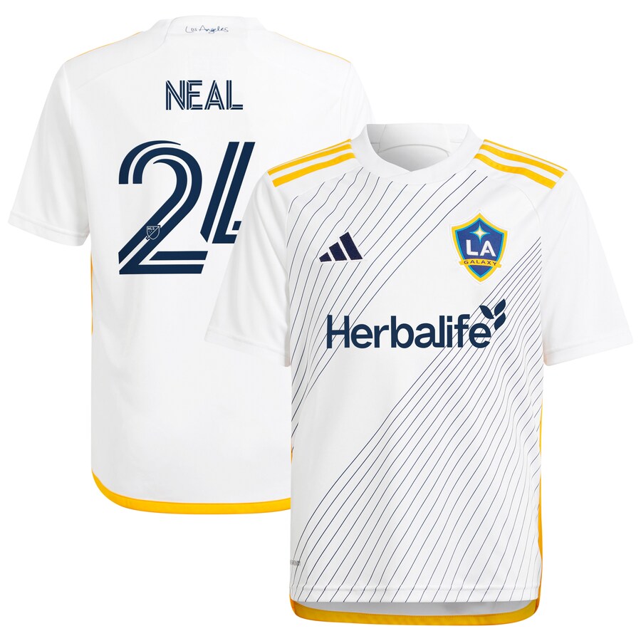 Youth LA Galaxy Jalen Neal adidas White 2024 Angeleno Kit Replica Player Jersey