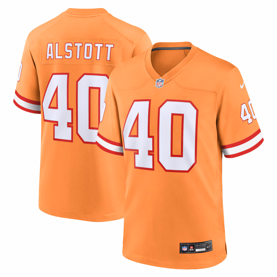 Men's Tampa Bay Buccaneers Mike Alstott Nike Orange Throwback Game Jersey