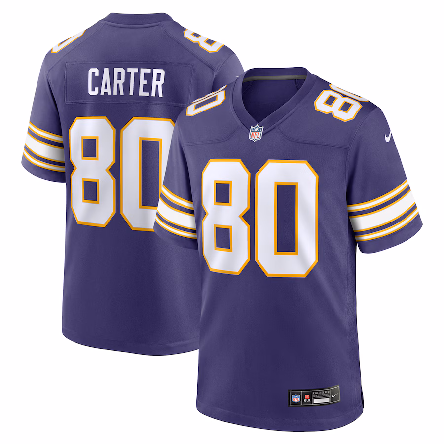 Men's Minnesota Vikings Cris Carter Nike Purple Classic Retired Player Game Jersey