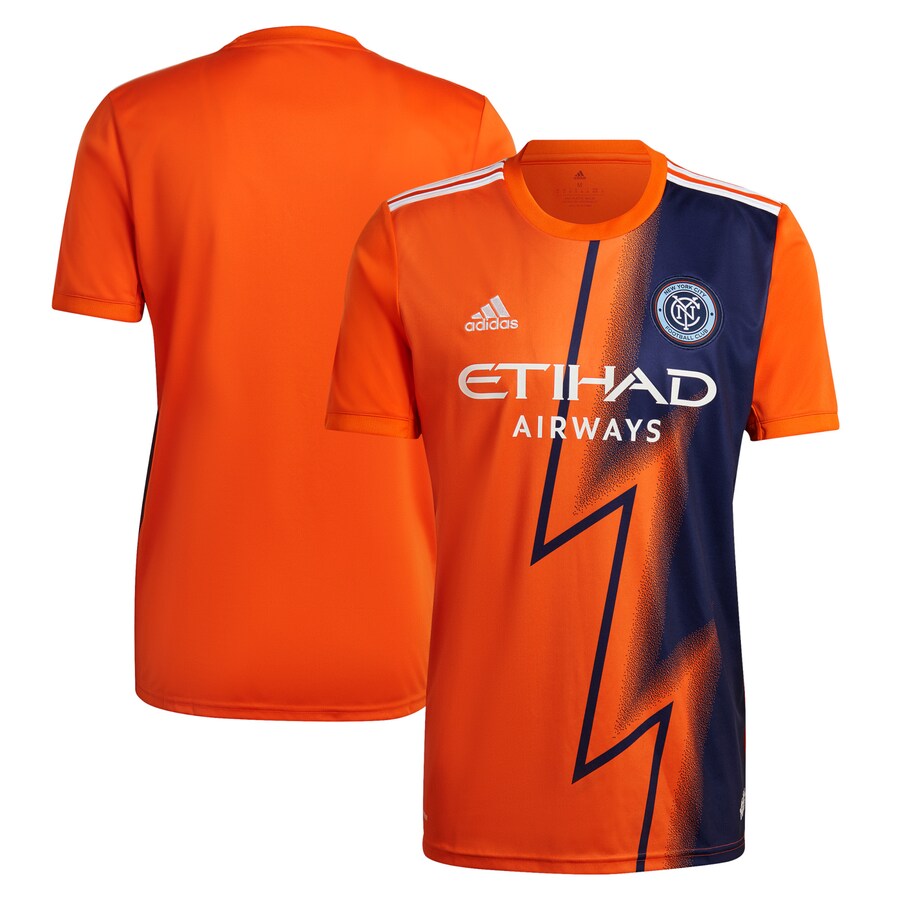 Men's New York City FC adidas Orange 2022 The Volt Kit Replica Blank Jersey