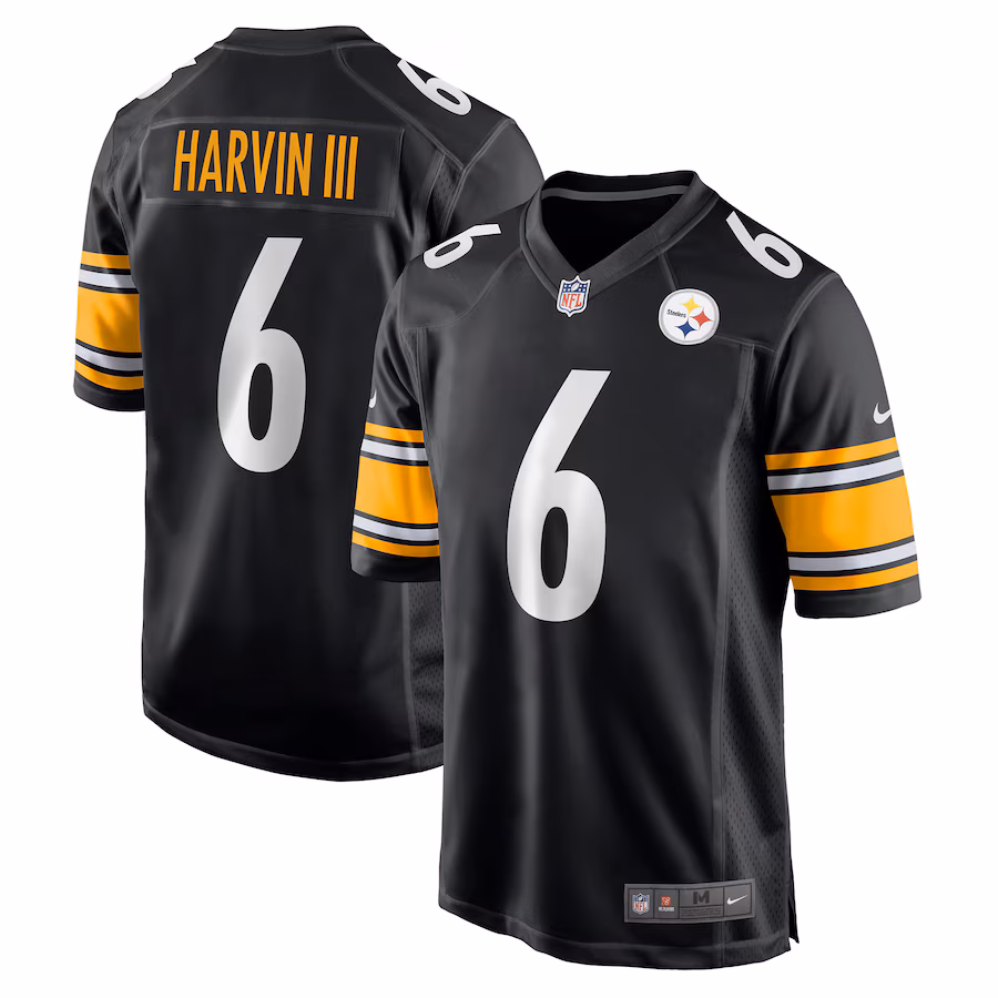 Men's Pittsburgh Steelers Pressley Harvin III Nike Black Game Jersey