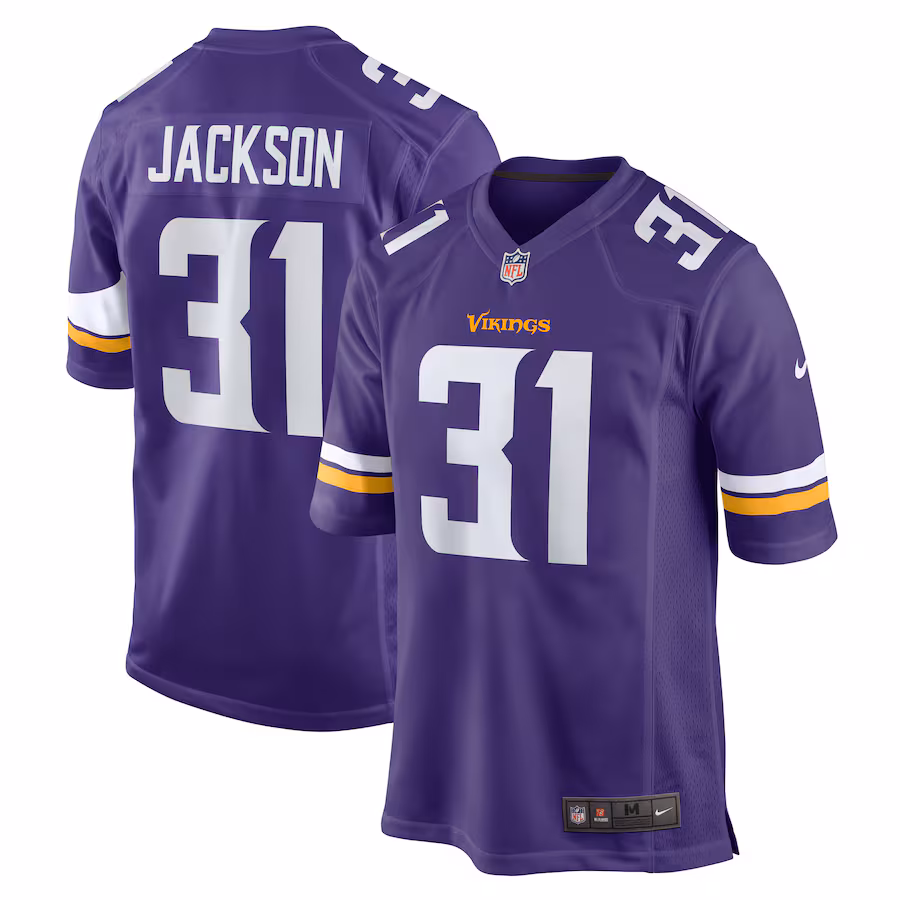Men's Minnesota Vikings Khyree Jackson Nike  Purple Game Jersey