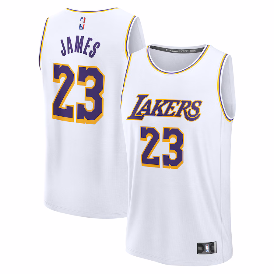Youth Los Angeles Lakers LeBron James Fanatics White Fast Break Replica Player Jersey - Association Edition