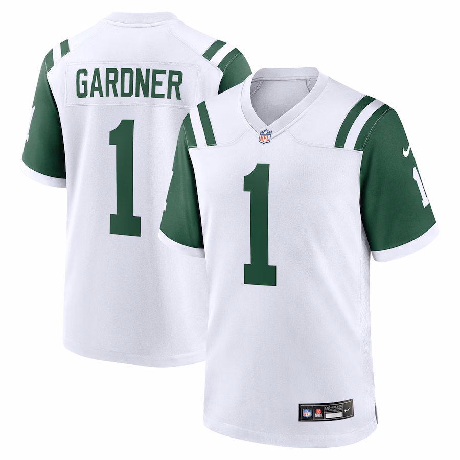 Men's New York Jets Ahmad Sauce Gardner Nike White Classic Alternate Game Jersey