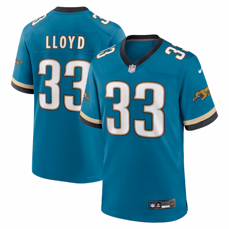 Men's Jacksonville Jaguars Devin Lloyd Nike Teal Prowler Throwback Player Game Jersey