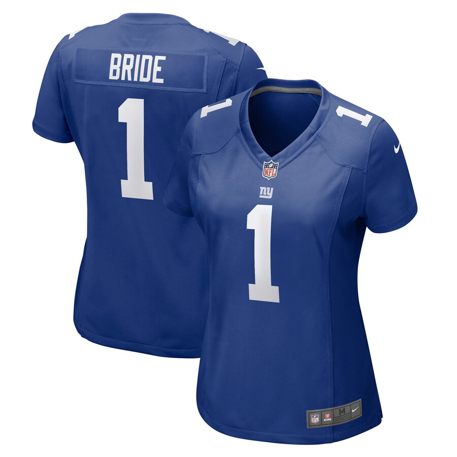Women's New York Giants Number 1 Bride Nike Royal Game Jersey