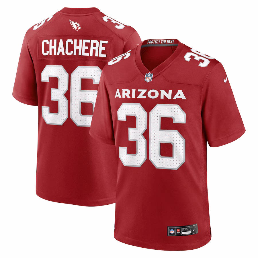 Men's Arizona Cardinals Andre Chachere Nike  Cardinal Team Game Jersey