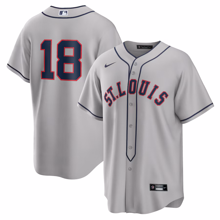 Men's St. Louis Cardinals Jordan Walker Nike Gray 2024 Rickwood Classic Replica Player Jersey