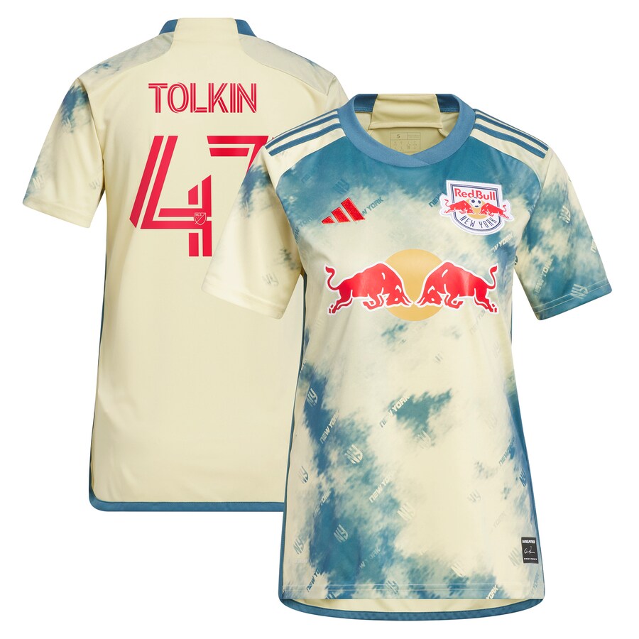 Women's New York Red Bulls John Tolkin adidas Yellow 2023 Daniel Patrick Kit Replica Jersey