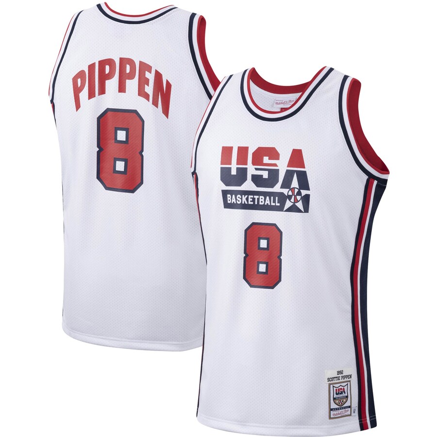 Men's USA Basketball Scottie Pippen Mitchell & Ness White 1992 Authentic Jersey
