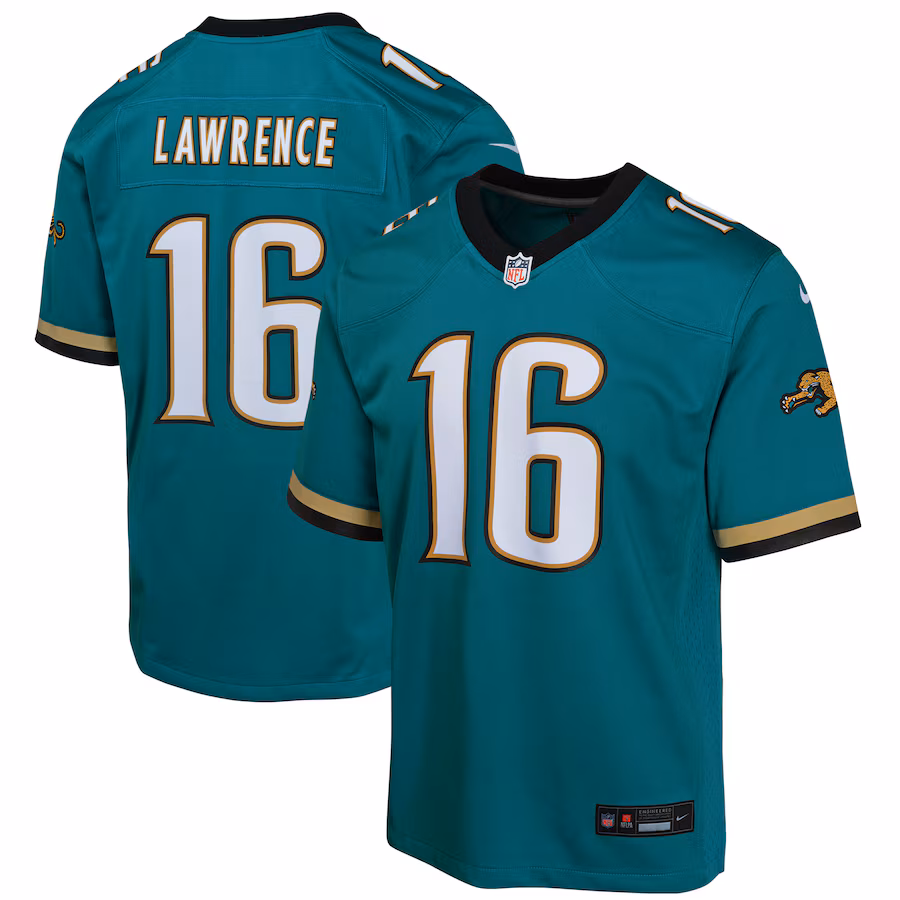 Youth Jacksonville Jaguars Trevor Lawrence Nike Teal Prowler Throwback Player Game Jersey