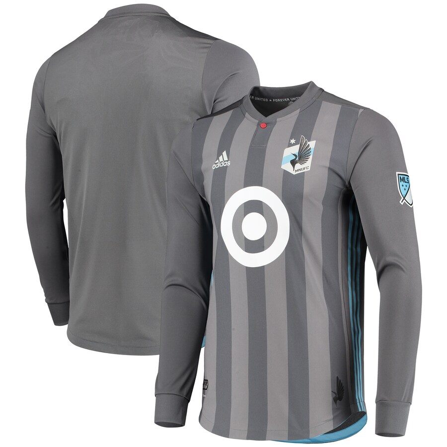 Men's Minnesota United FC adidas Gray 2018/19 Authentic Team Long Sleeve Jersey