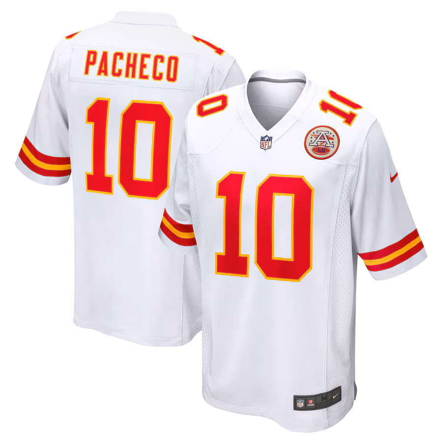 Men's Kansas City Chiefs Isiah Pacheco Nike White Away Game Player Jersey
