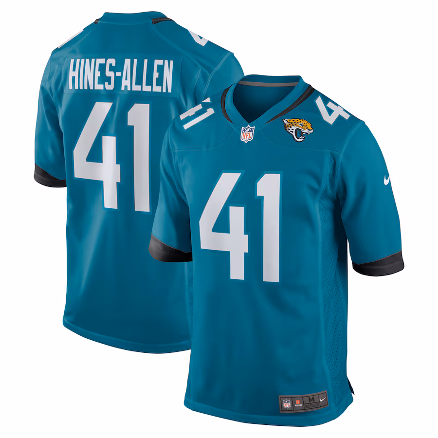 Men's Jacksonville Jaguars Josh Hines-Allen Nike Teal Player Game Jersey