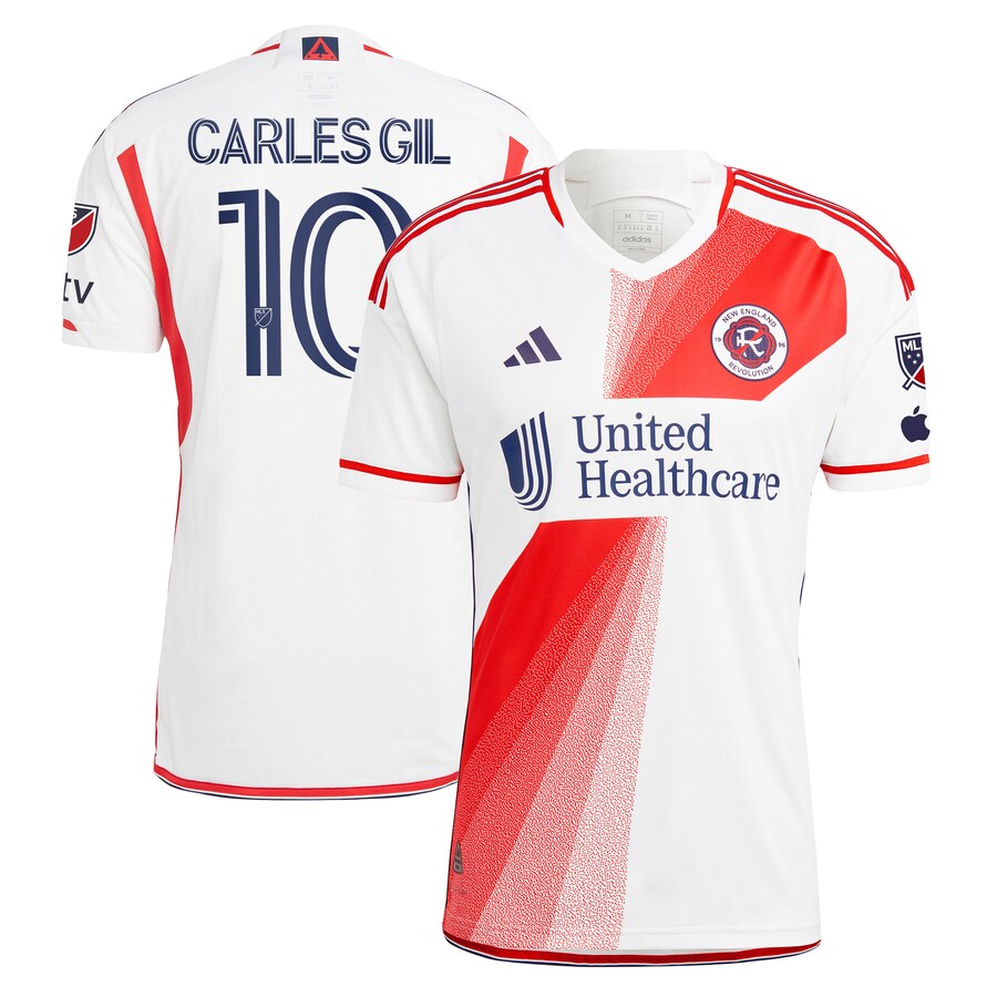 Men's New England Revolution Carles Gil adidas White 2023 Defiance Authentic Jersey