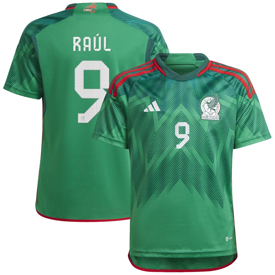 Youth Mexico National Team Raul Jimenez adidas Green 2022/23 Home Replica Player Jersey